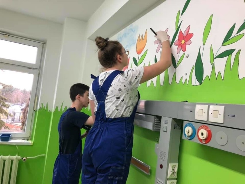 Uczniowie Budowlanki wyremontowali sale dla dzieci w Uniwersyteckim Szpitalu Klinicznym w Opolu 