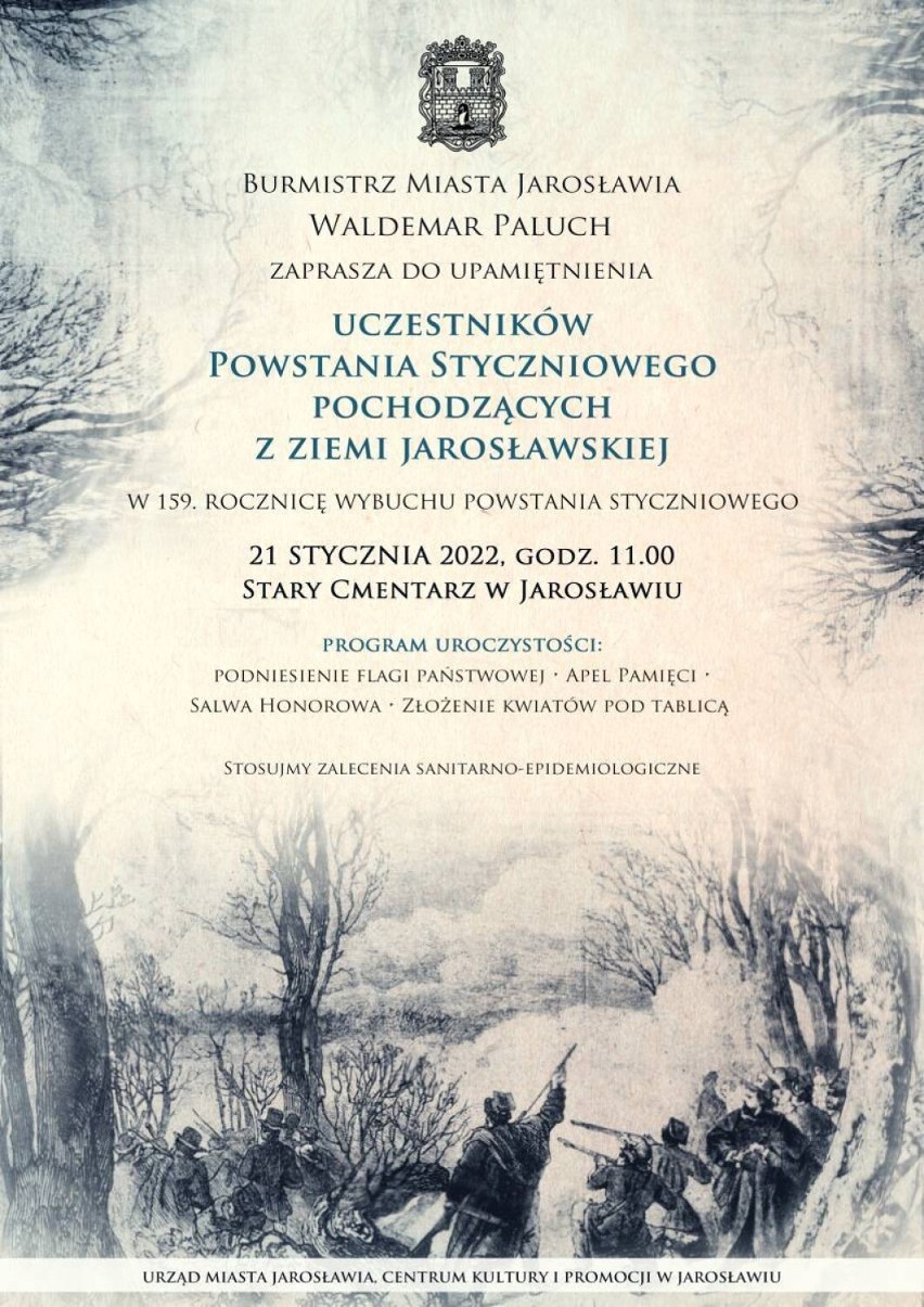 Upamiętnienie 159. rocznicy wybuchu Powstania Styczniowego w Jarosławiu. Program uroczystości