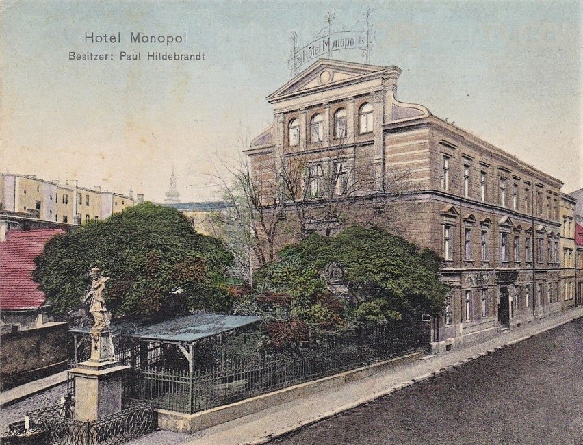 Hotel Monopol w Oppeln - pocztówka z 1910 roku.