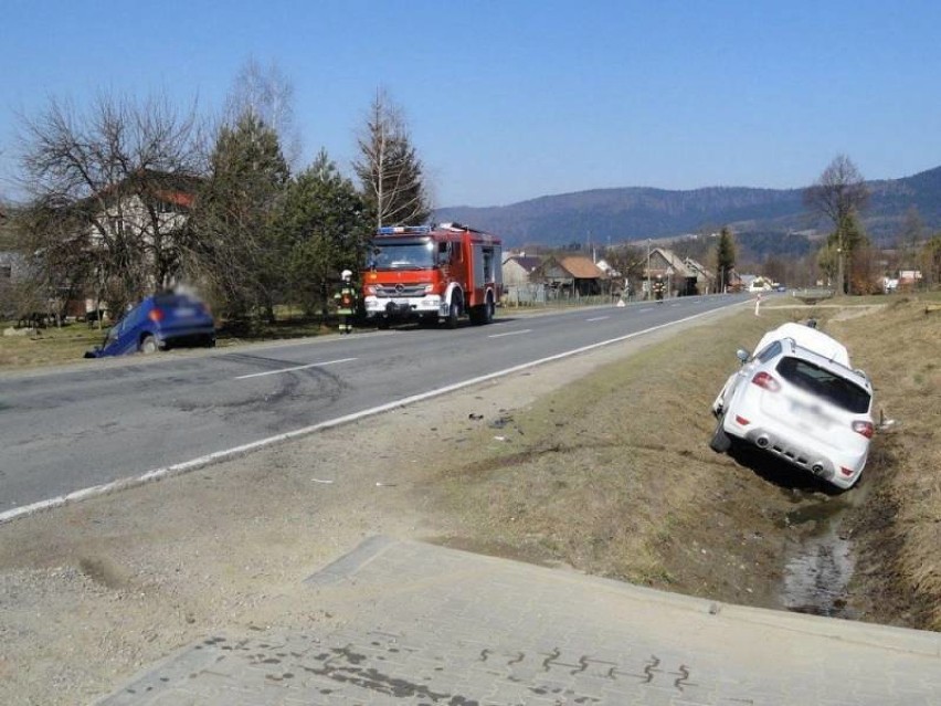 Wypadek na drodze do Krynicy