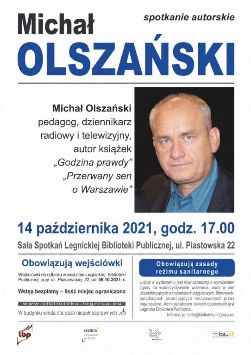 Spotkanie z Michałem Olszańskim w Legnicy. Znany dziennikarz i autor książek spotka się z legniczanami w Legnickiej Bibliotece Publicznej
