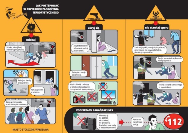 Zamach terrorystyczny, wybuch lub strzelanina? Miasto radzi jak się zachowywać [GALERIA]