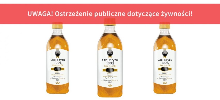 Wycofano produkt pn. MI’RA Olej z ryżu, numer partii L0041