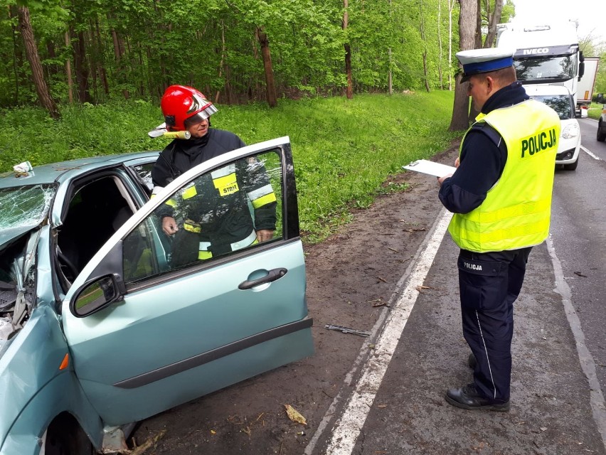 Wypadek na Miłosnej. 44-latka uderzyła samochodem w drzewo, w akcji śmigłowiec LPR [ZDJĘCIA]