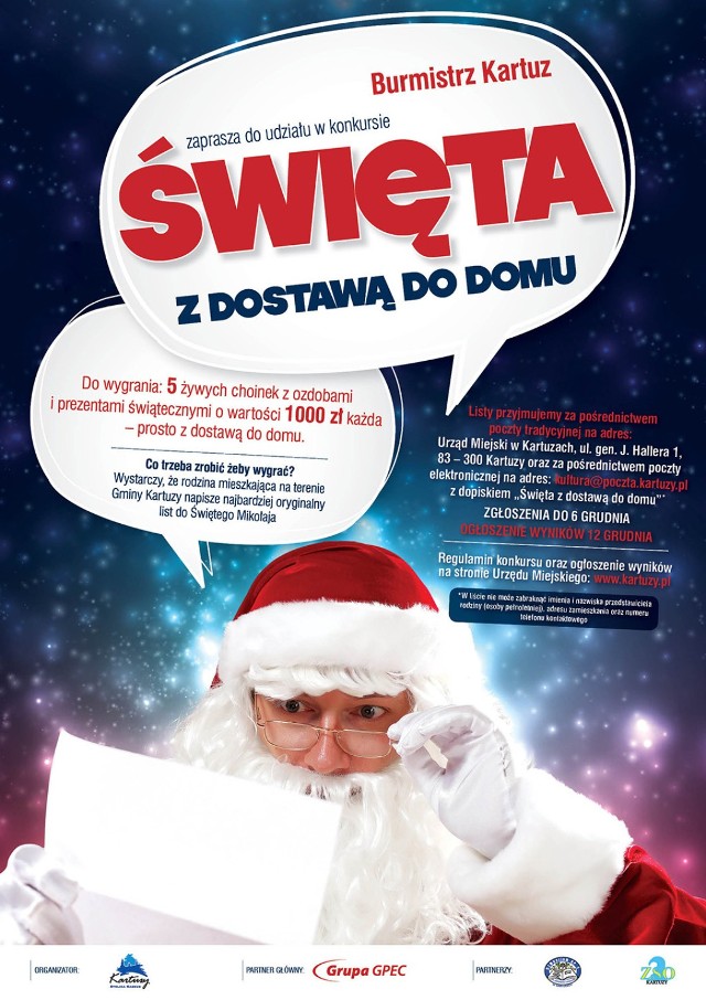 Konkurs ”Święta z dostawą do domu” organizowany przez Urząd Miejski w Kartuzach