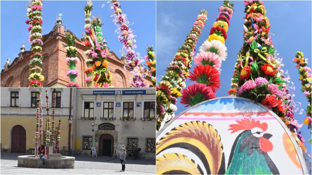 Na Rynku w Tarnowie prezentowanych jest w tym roku osiem kolorowych palm, nagrodzonych podczas konkursu w Zalasowej