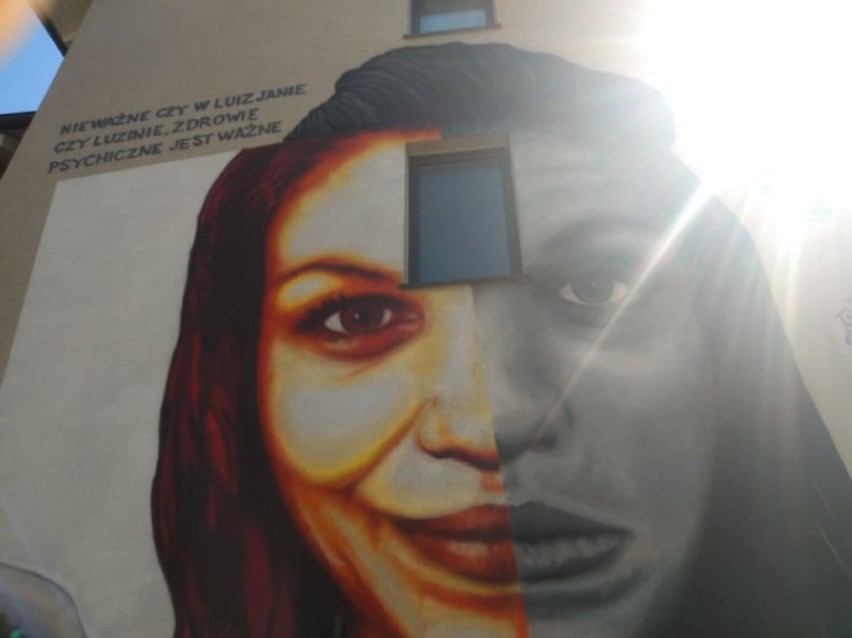 Mural w Luzinie zwraca uwagę na problem braku wsparcia dla osób chorujących psychicznie
