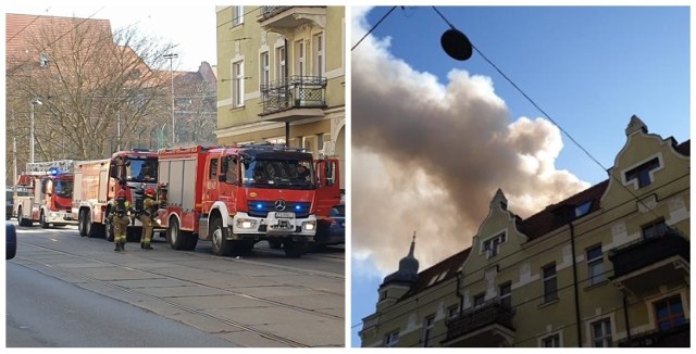 Pożar przy ul. Jagiellońskiej w Szczecinie - 3.03.2021