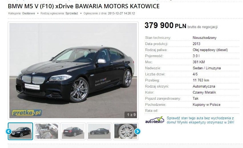 BMW M5 V (F10) xDrive za 379 900 PLN
