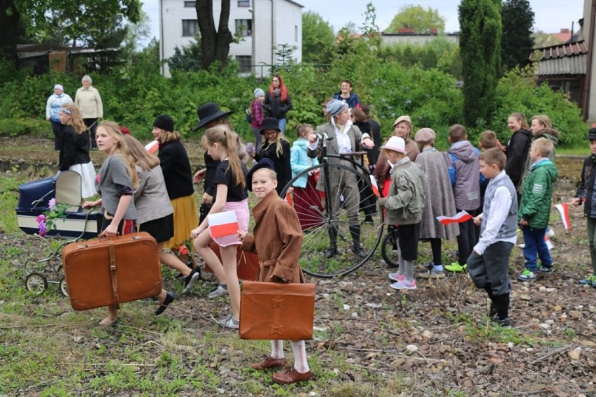 Powitanie historycznego pociągu w Strzebiniu 13.05.2019.