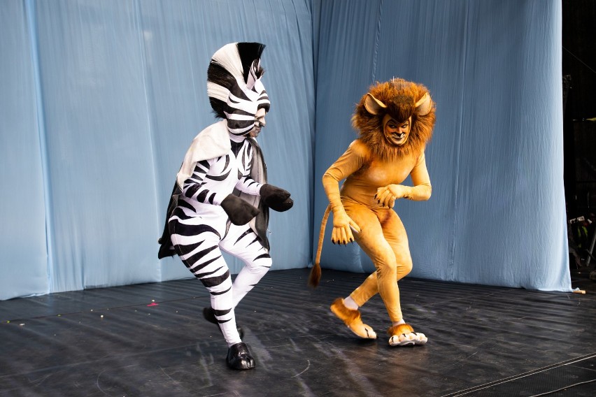Prezentacja ekipy i kostiumów z musicalu "Madagaskar" w Pasażu Schillera [ZDJĘCIA]