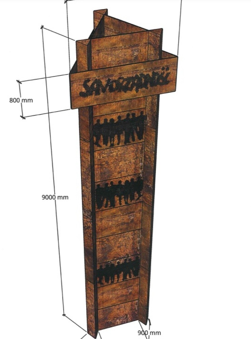9-metrowy obelisk z napisem "Samorządność" stanie w Lublińcu? Takie są plany Miasta