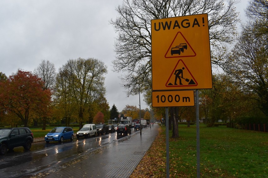 Droga krajowa w Krośnie Odrzańskim jest obecnie rozkopana....