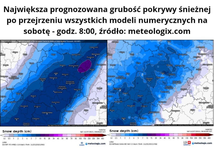 Pierwszy atak zimy już w ten weekend? Łowcy Burz prognozują opady śniegu INFOGRAFIKI