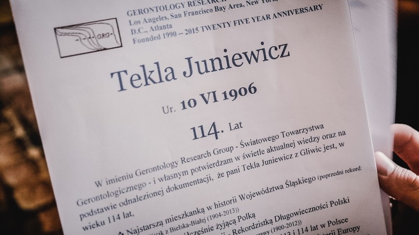 W wieku 116 lat zmarła pani Tekla z Gliwic. Była najstarszą Polką i drugą najstarszą osobą na świecie