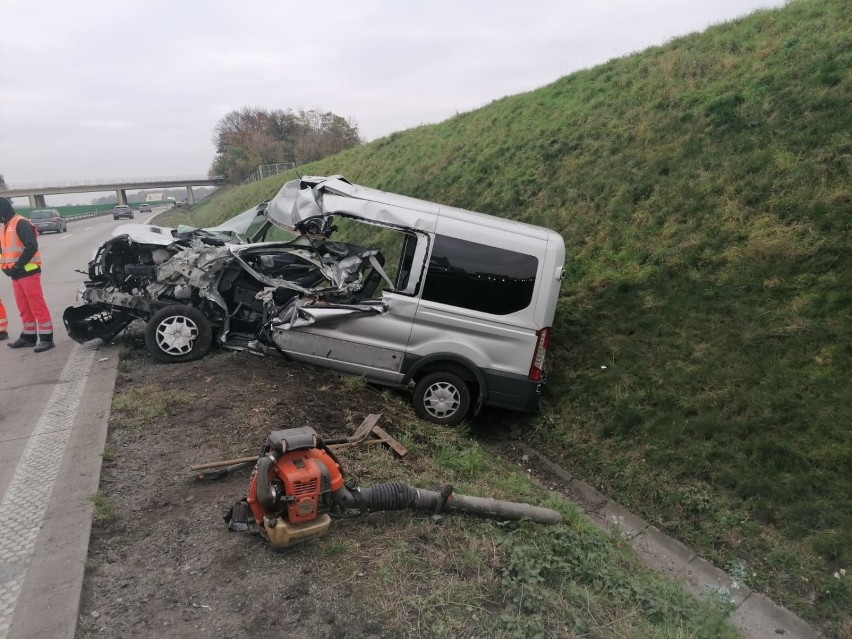 Wypadek na autostradzie A4 12.11.2020