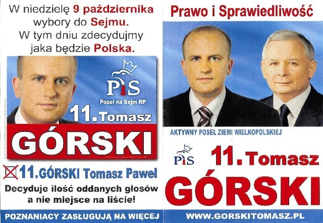 Poseł Górski wysłał swoje ulotki na koszt Sejmu