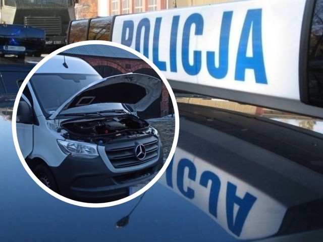 Zabezpieczony mercedes, który został skradziony z Poznania, trafił na policyjny parking.
