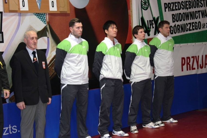 ASTS Olimpia-Unia Grudziądz, od lewej Bartosz Such, Huang...