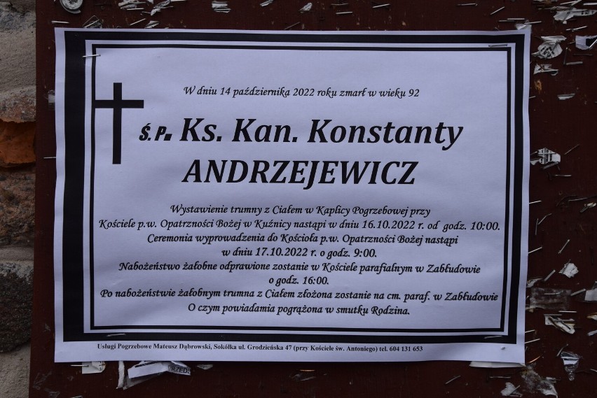 Ostatnia droga śp. ks. Konstantego Andrzejewicza. W pożegnaniu kapłana w Kuźnicy wzięły udział tłumy 