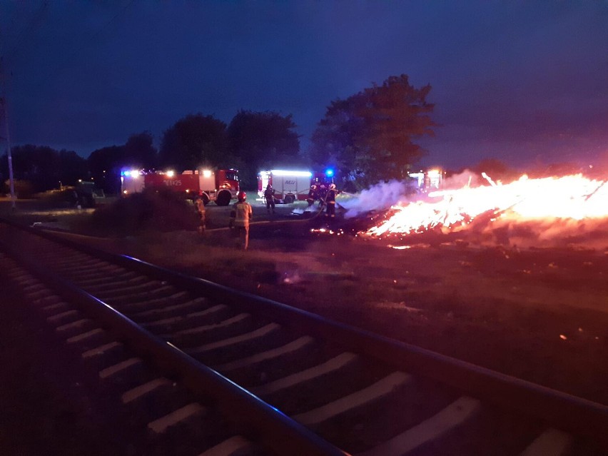 Pożar wybuchł obok linii kolejowej