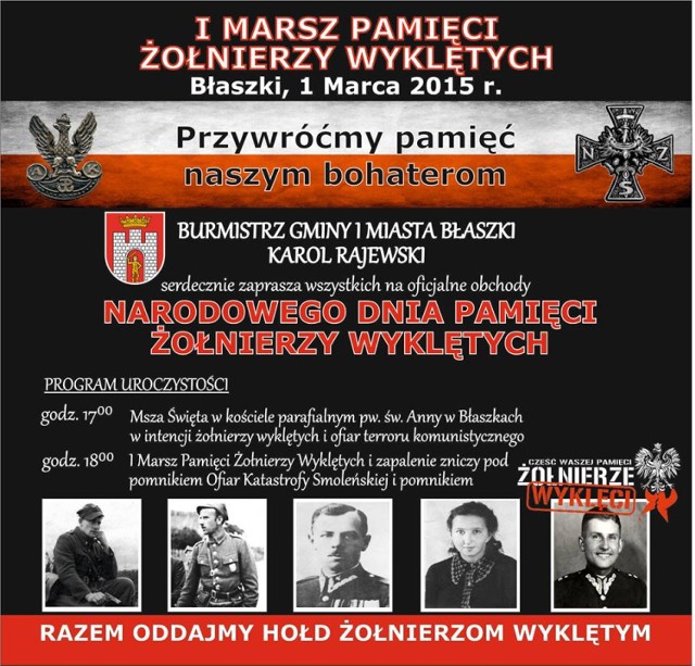 Narodowy Dzień Pamięci Żołnierzy Wyklętych w Sieradzu, Błaszkach i Warcie