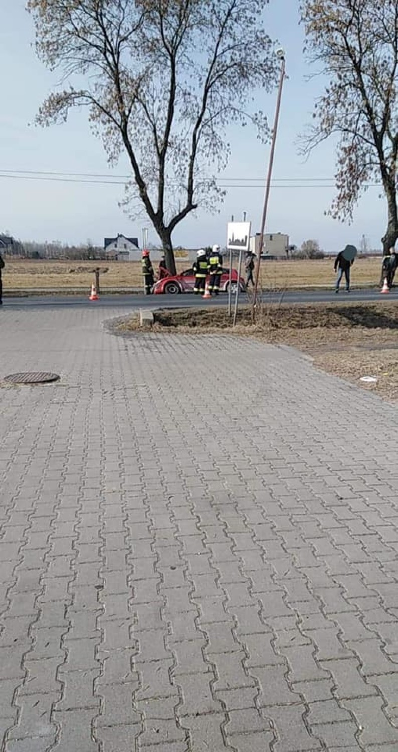 Samochód wypadł z drogi w Miedźnie. Wjechał do rowu