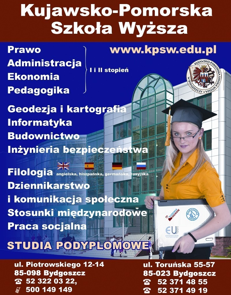 Studiuj w Kujawsko-Pomorskiej Szkole Wyższej w Bydgoszczy