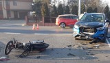 Wypadek motocyklisty w Katowicach. Mężczyzna trafił do szpitala, winny kierowca osobówki