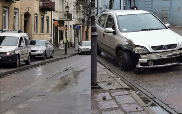 Opel uderzył w latarnie na 3 Maja we Włocławku