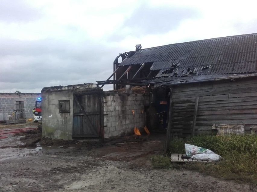 Pożar w Mieroszynie 14.07.2019