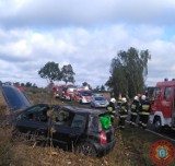 Wypadek pod Skokami. Na miejsce wysłano strażaków [GALERIA ZDJĘĆ]