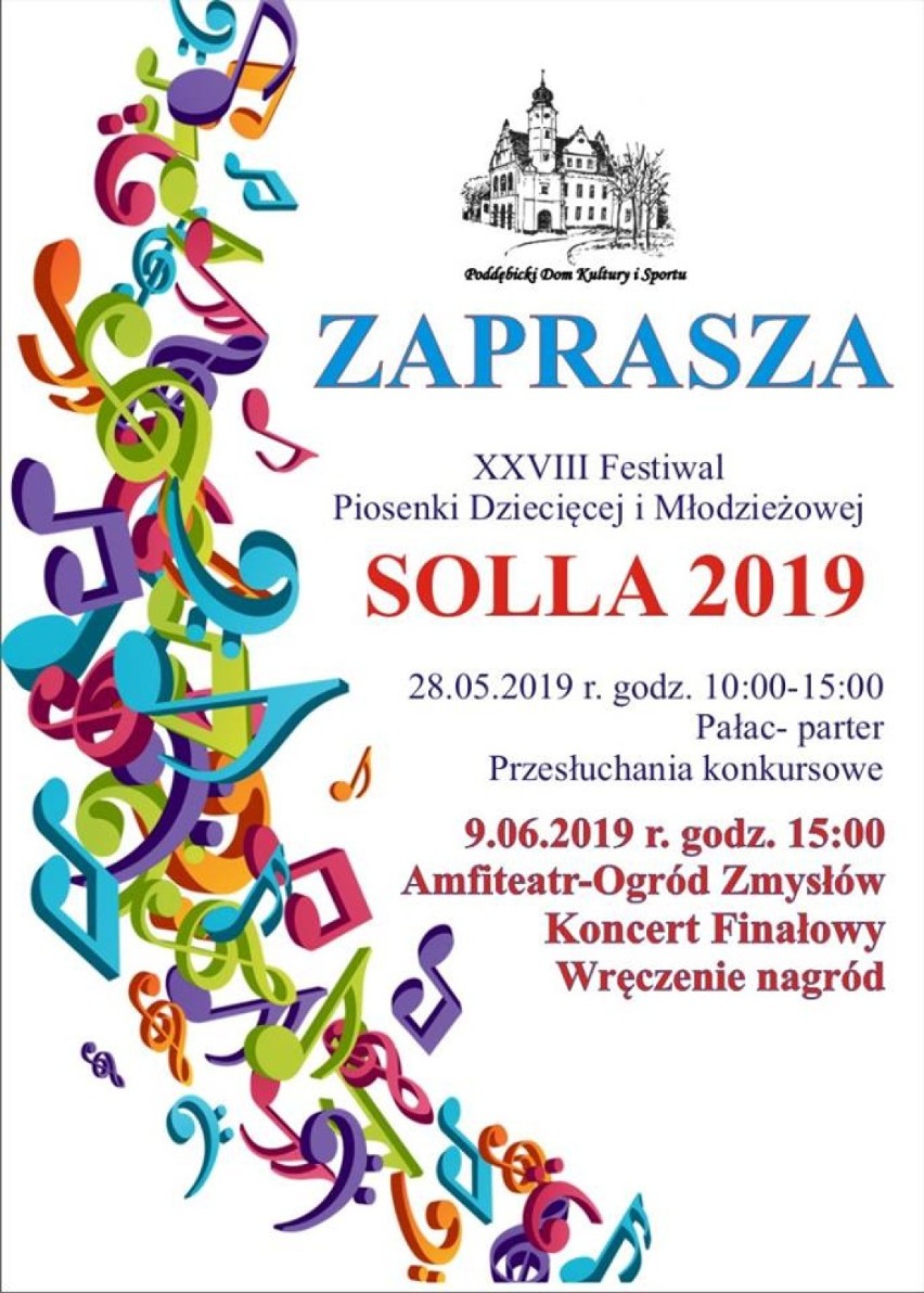 Niedzielny Koncert w Ogrodzie Zmysłów w Poddębicach poprzedzi finał XXVIII Festiwalu Piosenki Dziecięcej i Młodzieżowej Solla 2019