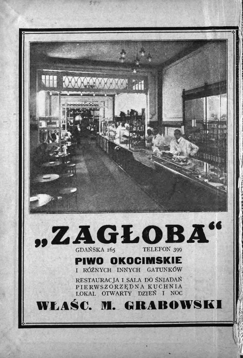 Całostronicowa reklama polskiej restauracji Zagłoba, która...