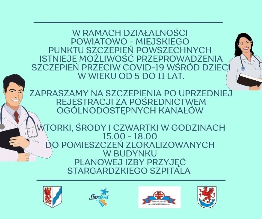 W szpitalu w Stargardzie są już szczepienia przeciw COVID-19 dzieci w wieku od 5 do 11 lat