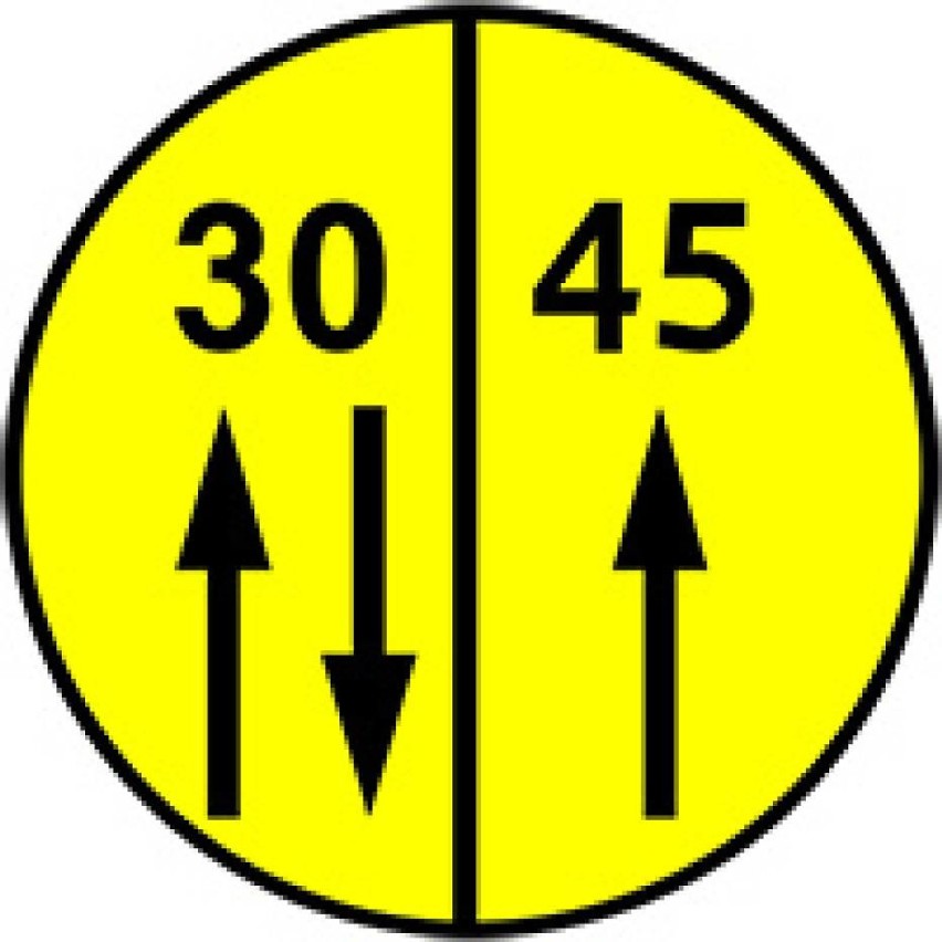 Znak W-2 - klasa obciążenia mostu o ruchu dwukierunkowym