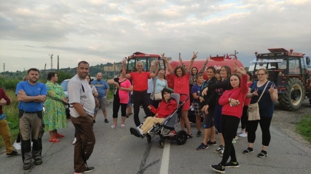 Protest Słowaków na przejściu granicznych w Suchej Horze