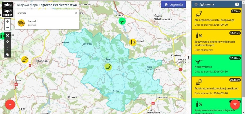 Śrem: policyjna mapa zagrożeń dostępna dla mieszkańców