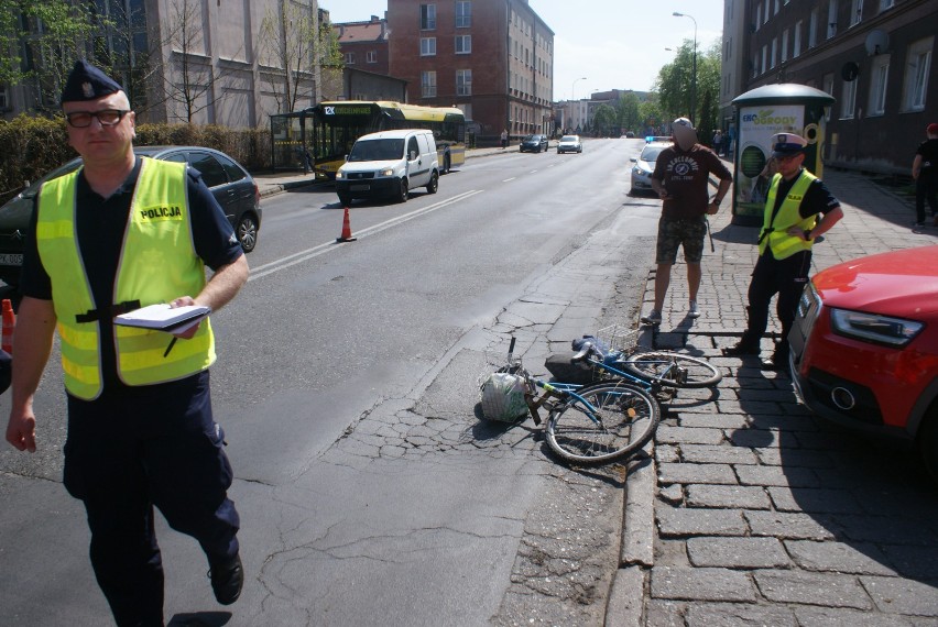 Potrącenie rowerzysty na ulicy Bankowej w Kaliszu