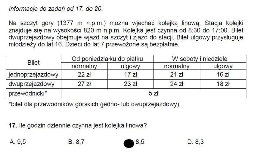 Test szóstoklasisty 2014 z CKE 1.04.2014. Sprawdzian...