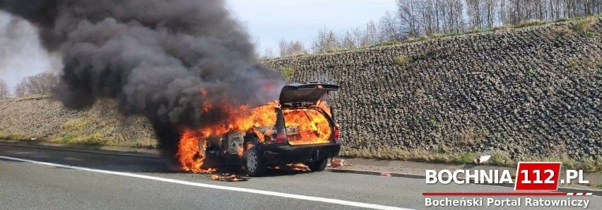 Pożar samochodu na A4