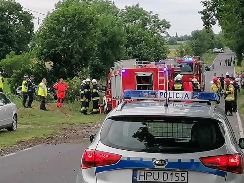 Wypadek na drodze Sieraków - Kwilcz w miejscowości Grobia...