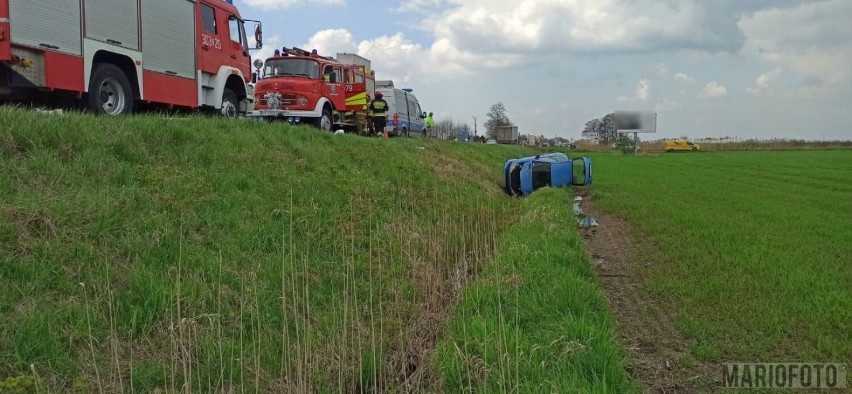 Dachowanie samochodu na obwodnicy Opola. Na szczęście obyło się bez ofiar