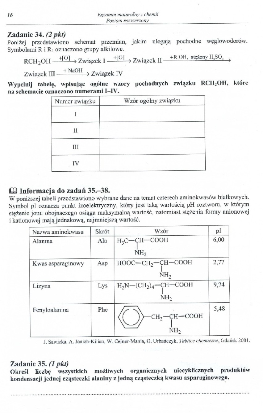 Matura 2014 z chemii - poziom podstawowy arkusze