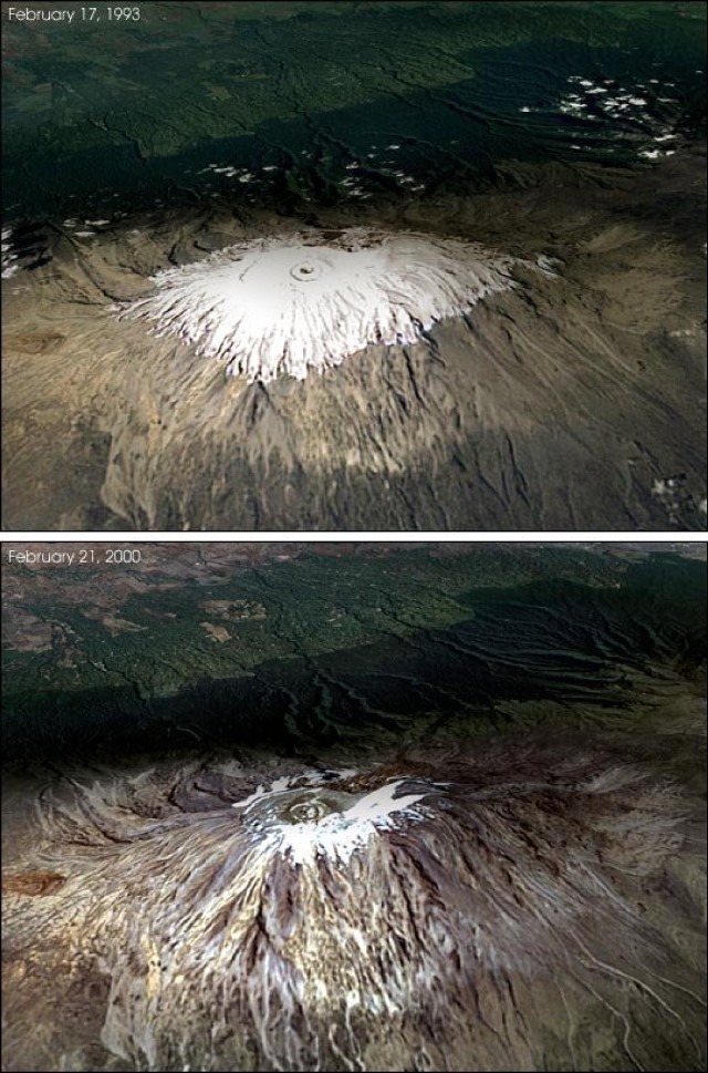Pokrywa śnieżna na Kilimandżaro w Afryce