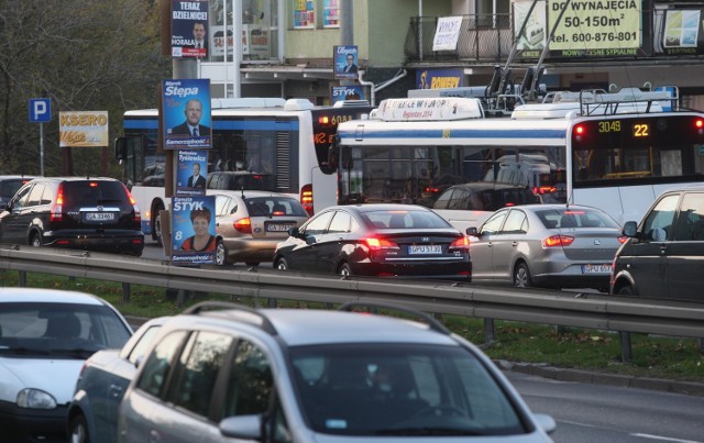 Korki w Gdyni na ul. Morskiej (27.10.2014 r.)