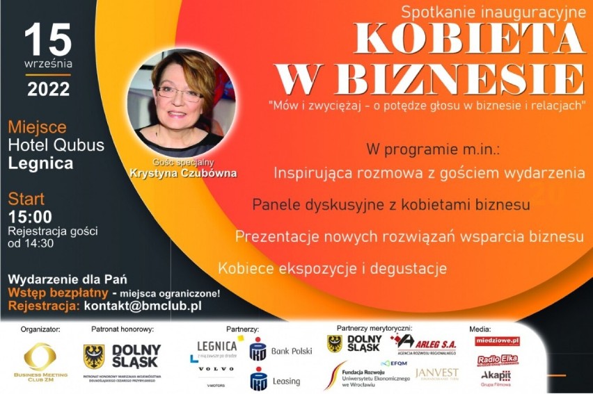 Krystyna Czubówna w Legnicy. Spotkanie „Kobieta w Biznesie” odbędzie się w czwartek 15 września
