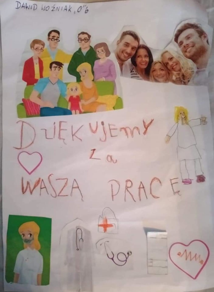 Przedszkolaki z Włocławka dziękują pracownikom służby zdrowia [zdjęcia]