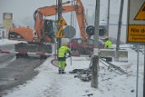 Przejazd przy ulicy Zwierzynieckiej w Skierniewicach zamknięty. Kolejny etap budowy wiaduktu.