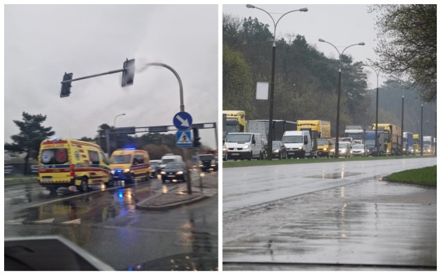 Zderzenie dwóch aut na alei Kazimierza Wielkiego we Włocławku